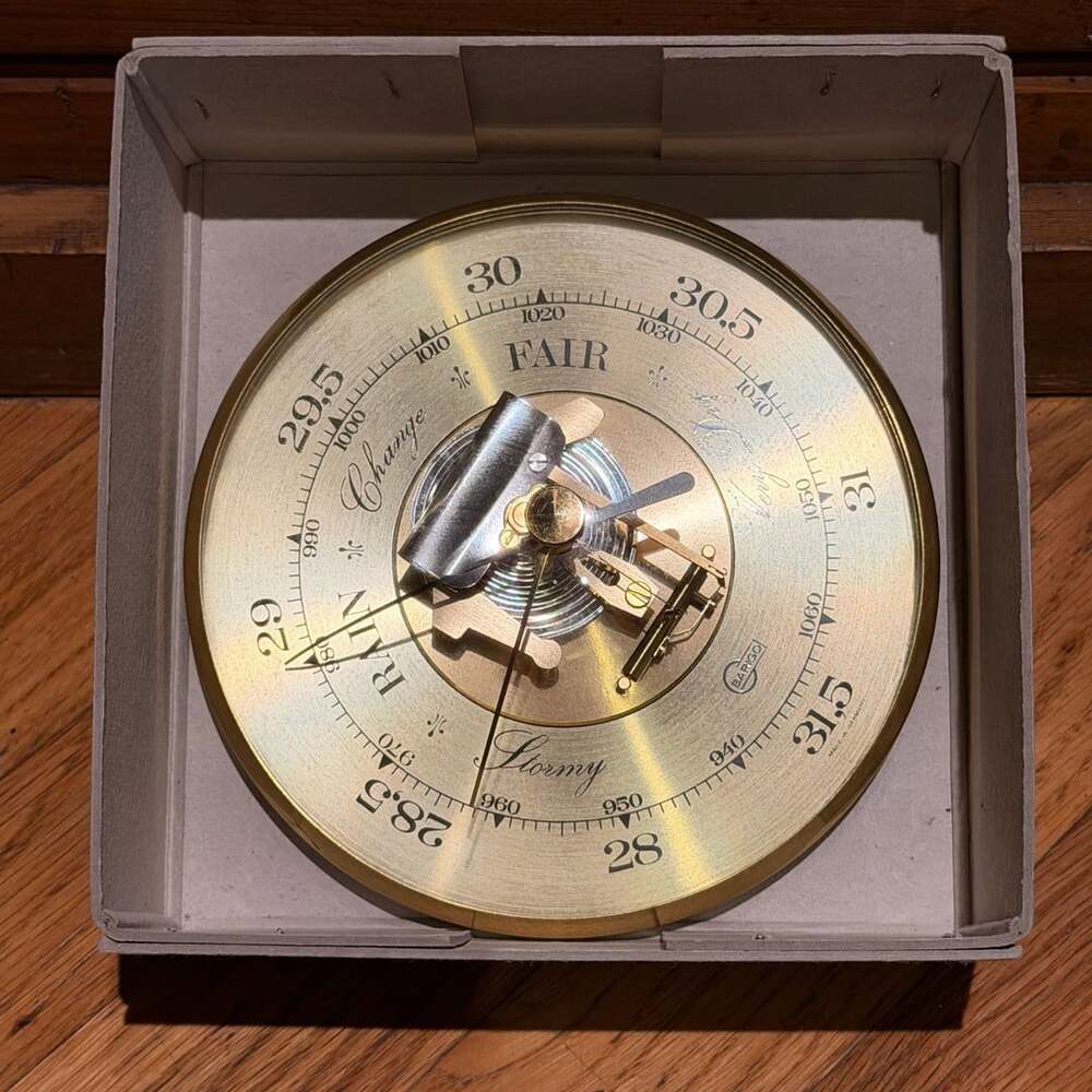Barigo Domed Crystal Brass Barometer Made In Germany